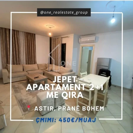 Tirane, jepet me qera apartament 2+1 , 450 € 