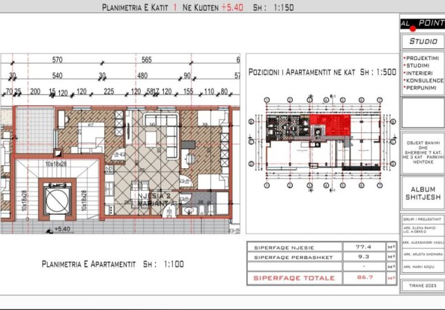 Tirane, shitet apartament 2+1+Ballkon Kati 2, 87 m² 130.000 € (Rruga Dibres Shkolla Bashkuar)
