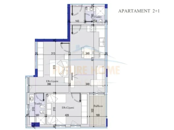 Tirane, shitet apartament 2+1+Ballkon Kati 4, 96 m² 134.800 € (Tirana Entry 2, Tiranë)