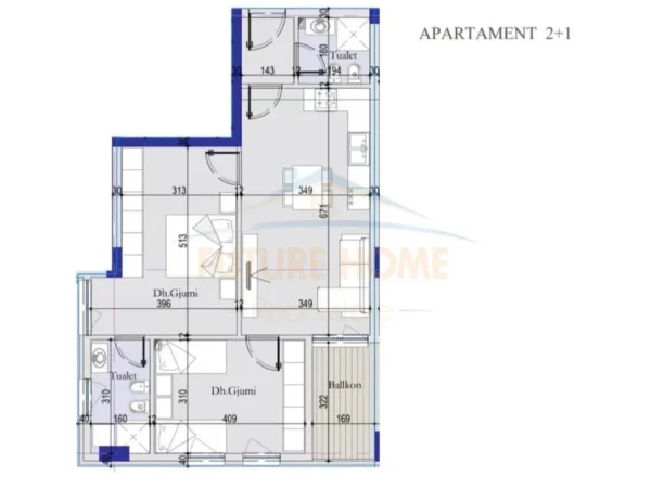 Tirane, shitet apartament 2+1+Ballkon Kati 2, 96 m² 134.800 € (Tirana Entry 2, Tiranë)