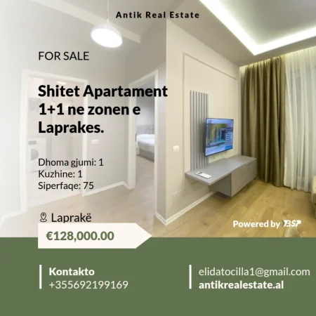 Tirane, shitet apartament 1+1 , 75 m² 128.000 € 