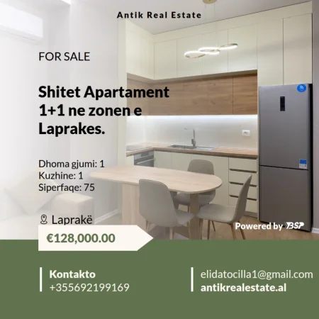Tirane, shitet apartament 1+1 , 75 m² 128.000 € 