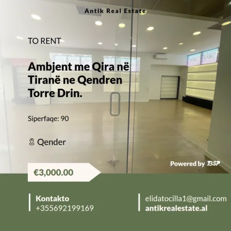 Tirane, jepet me qera ambjent biznesi , 90 m² 3.000 € 