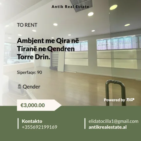Tirane, jepet me qera ambjent biznesi , 90 m² 3.000 € 