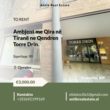 Tirane, jepet me qera ambjent biznesi , 90 m² 3.000 € 