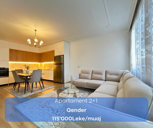 Tirane, jepet me qera apartament 2+1 Kati 5, 90 m² 115.000 € (9katshet)