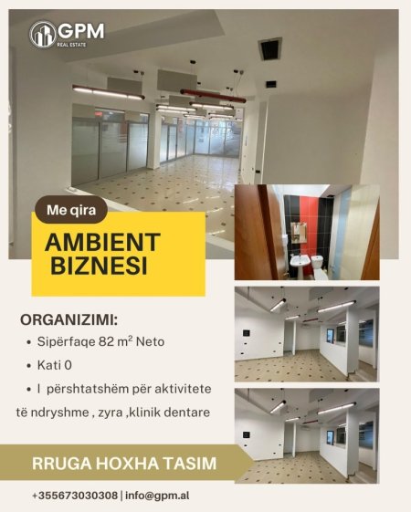 Tirane, jepet me qera ambjent biznesi Kati 0, 82 m² 750 €