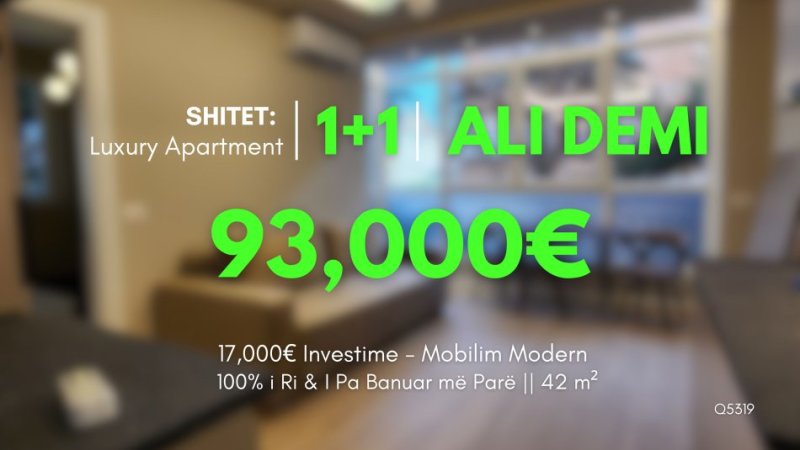 SHITET: Apartament Luxury 1+1📍Marteniteti  Ri ( 500 m Nga Brryli  - Shkolla Kushtrimi Lirisë ) 93,000€ 💫 INVESTIM MBI 17,000€💥