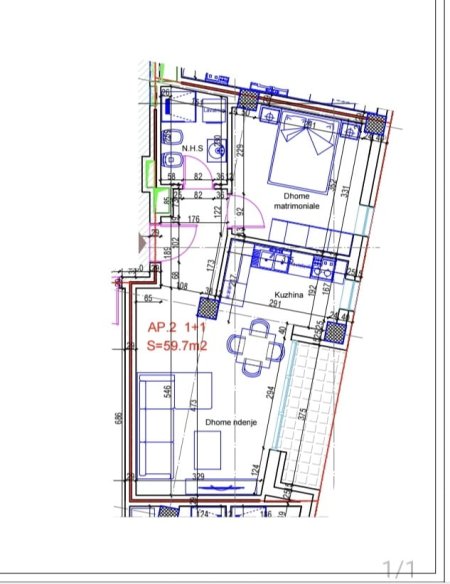 Tirane, shitet apartament 1+1 , 69 m² 118.700 € (ALI DEMI)