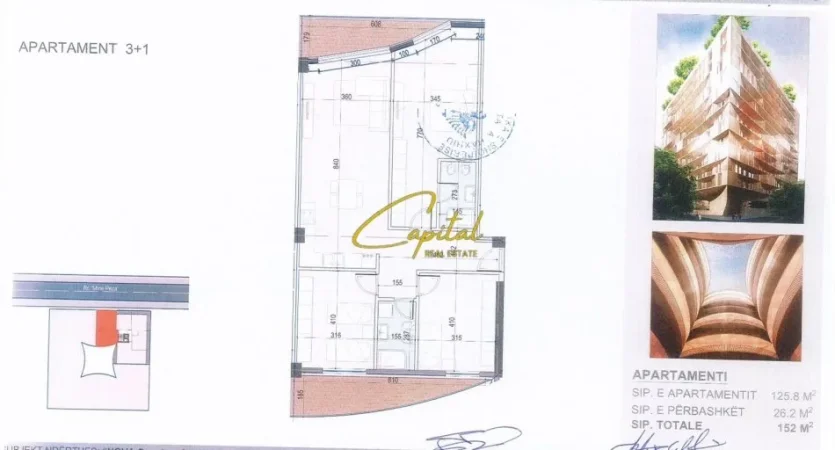 Tirane, jepet me qera zyre Kati 2, 152 m² 1.520 € (REZIDENCA MINE PEZA)