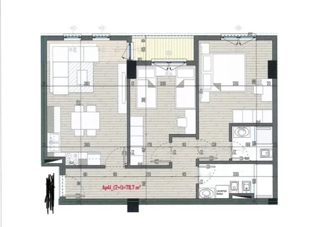 Tirane, shitet apartament 2+1+Ballkon Kati 7, 93 m² 88.000 € (Univers City Faze Tulle 950€/m2)