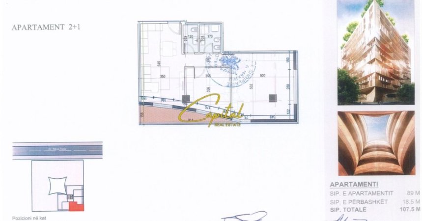 Tirane, jepet me qera zyre Kati 4, 108 m² 1.080 € (REZIDENCA MINE PEZA)