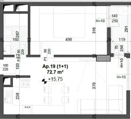 Tirane, shitet apartament 1+1 Kati 4, 72 m² 112.700 € 