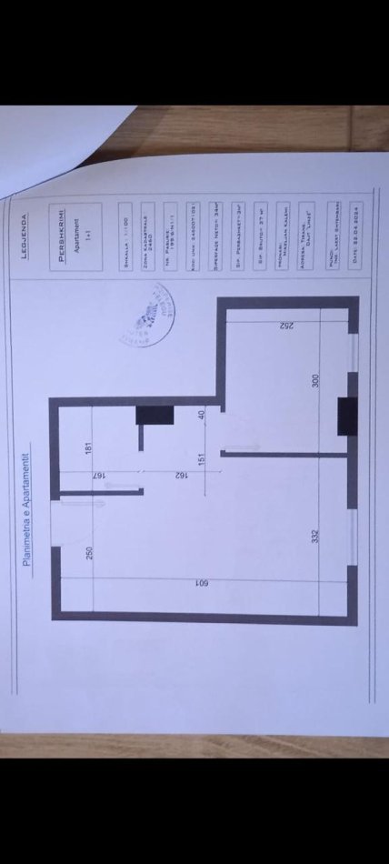 Tirane, jepet me qera apartament 1+1 Kati 0, 275 € Fresk, (Prane Big Market)