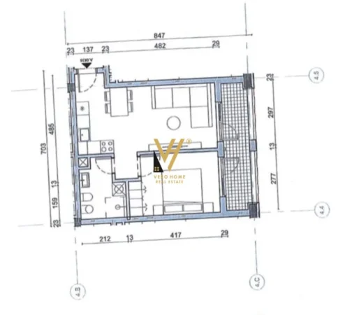 Tirane, shitet apartament 1+1+Ballkon Kati 3, 59 m² 92.000 € (FRESK)
