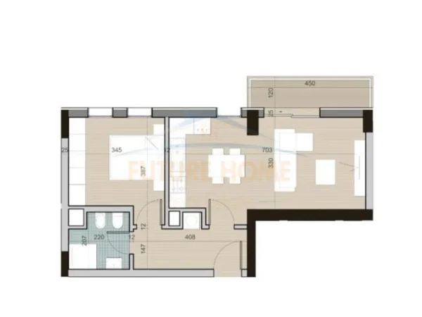 Tirane, shitet apartament 1+1+Ballkon Kati 2, 72 m² 78.000 € (Univers City)