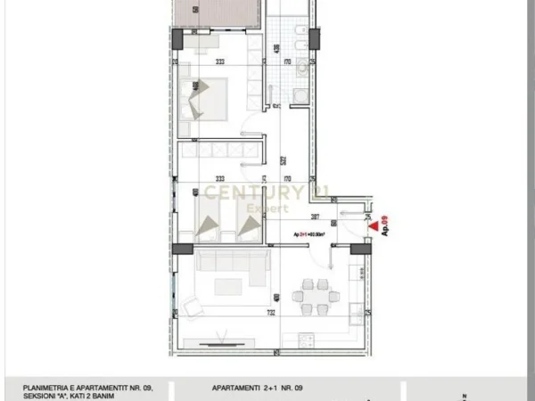 Tirane, shitet apartament 2+1 Kati 2, 104 m² 132.000 € (Paskuqan)