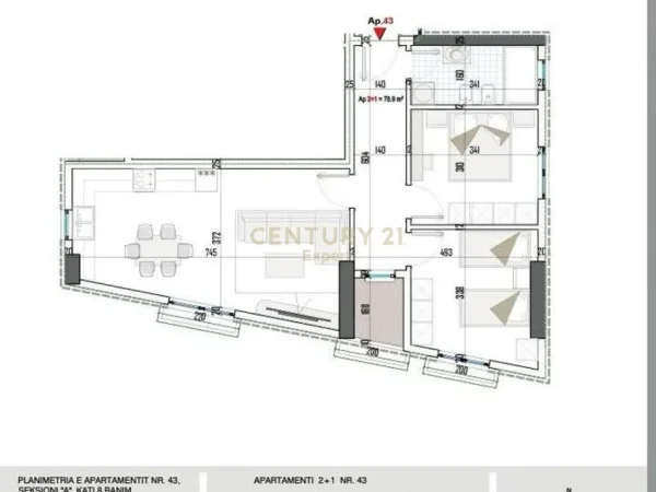 Shqiperi, shitet apartament 2+1 Kati 8, 91 m² 113.800 € (Paskuqan)