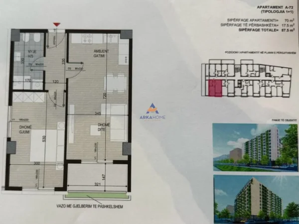 Tirane, shitet 1+1+Ballkon Kati 8, 122.500 € 