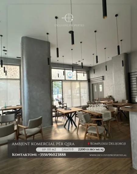 Tirane, jepet me qera ambjent biznesi Kati 0, 110 m² 2.200 € (Kompleksi DElijorgji)