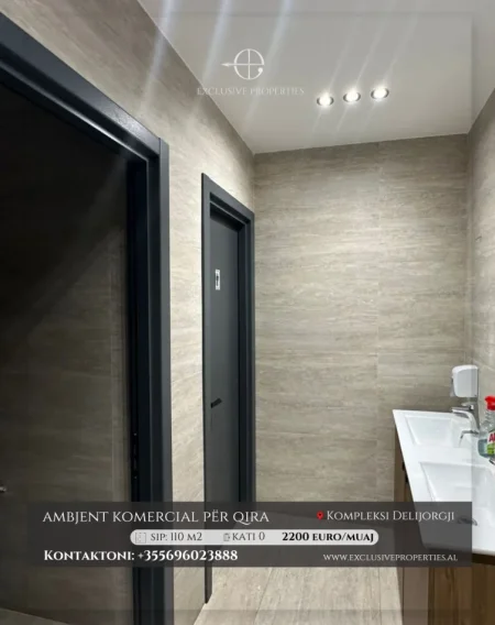 Tirane, jepet me qera ambjent biznesi Kati 0, 110 m² 2.200 € (Kompleksi DElijorgji)