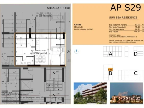Golem, shitet apartament duplex Dublex , 124 m² 143.000 € 