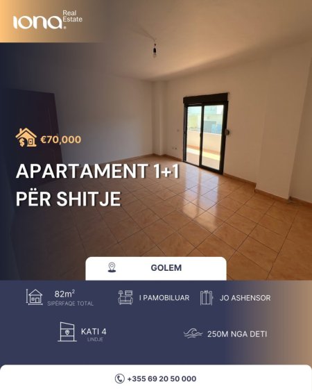 Golem, shitet apartament 1+1 Kati 4, 82 m² 70.000 € 