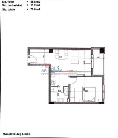 Tirane, shitet apartament 1+1+Ballkon Kati 4, 70 m² 80.500 € (Paskuqan)