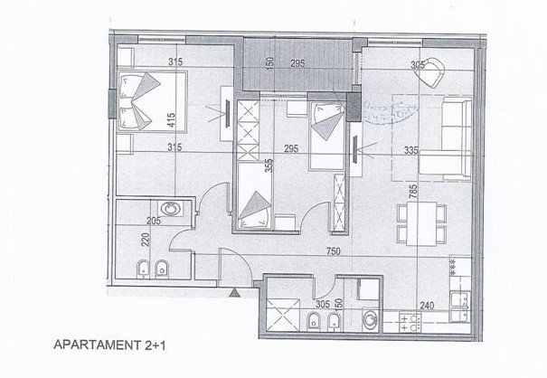 Tirane, shitet apartament 2+1+BLK Kati 7, 91 m² 63.840 Euro (QTU)