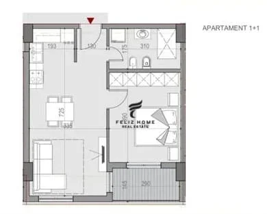 Tirane, shitet apartament 1+1 Kati 3, 63 m² 78.000 € (UNIVERS CITY)
