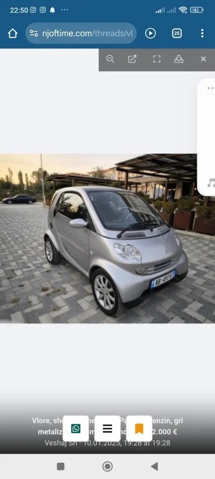Vlore, shes makine Smart Passion 2006 for Two Benzin, gri metalizato automatik Kondicioner 176.000 km 1.600 €