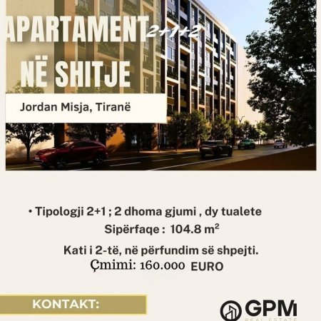 Tirane, shitet apartament 2+1 Kati 2, 104 m² 160.000 €