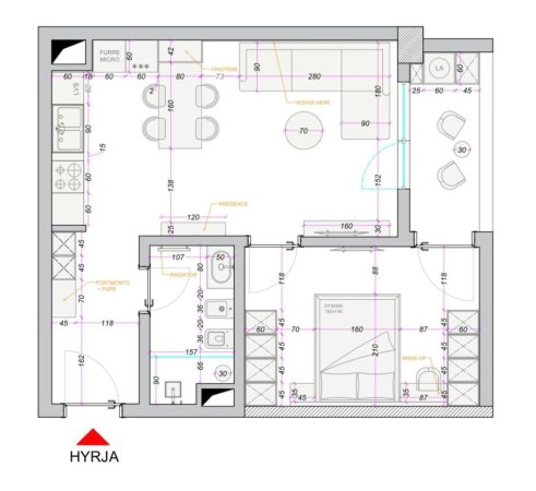 Tirane, shitet apartament 1+1 Kati 7, 73 m² 135.000 € (Golden park ,perballe American 3)
