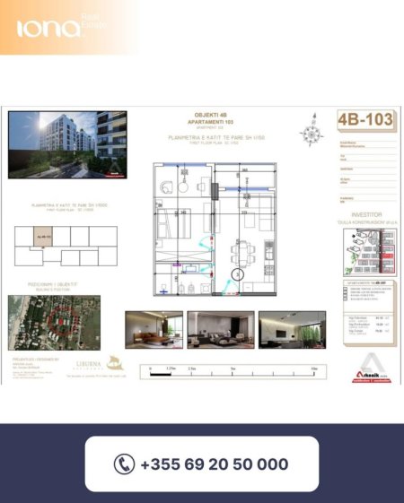 Mali Robit, shitet apartament 1+1 Kati 1, 73 m² (200M Distanc Nga Deti)