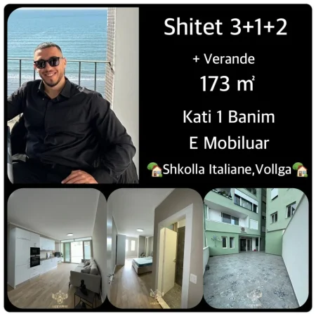Durres, shitet apartament Kati 1, 173 m² 219.000 € (SHITET APARTAMENTI • 3+1+2 + Verande Adresa: Shkolla Italiane , Vollga)