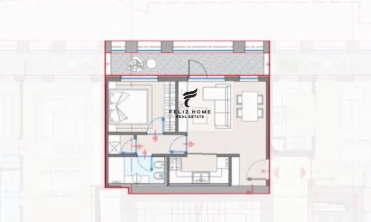 Tirane, shitet apartament 1+1 Kati 7, 84 m² (KOMPLEKSI MANHATAN)