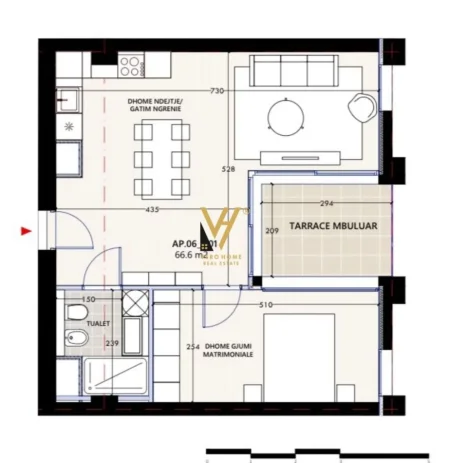 Vlore, shitet apartament 1+1+Ballkon Kati 1, 75 m² 279.000 € (VLORA MARINA)