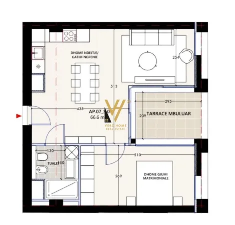 Vlore, shitet apartament 1+1+Ballkon Kati 1, 75 m² 279.000 € (VLORA MARINA)