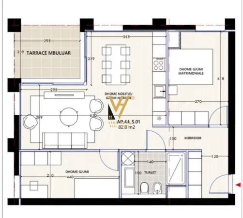 Vlore, shitet apartament 2+1+Ballkon Kati 6, 93 m² 309.300 € (VLORA MARINA)