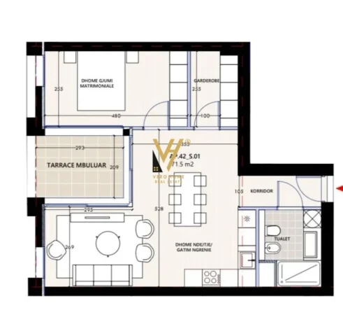 Vlore, shitet apartament 1+1+Ballkon Kati 6, 80 m² 267.000 € (VLORA MARINA)