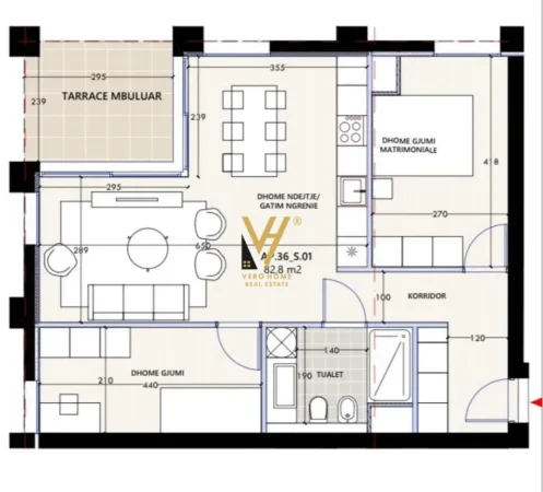 Vlore, shitet apartament 2+1+Ballkon Kati 5, 93 m² 309.200 € (VLORA MARINA)