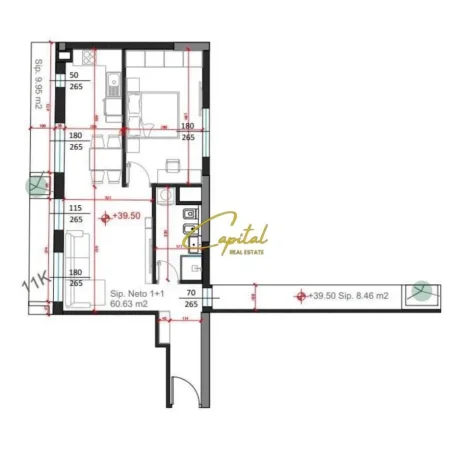 Tirane, shitet 1+1+Ballkon Kati 11, 71 m² 135.000 € (ISH FUSHA AVIACIONIT)