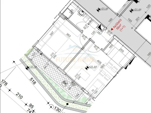 Tirane, shitet apartament 1+1 Kati 8, 66 m² 200.300 € 