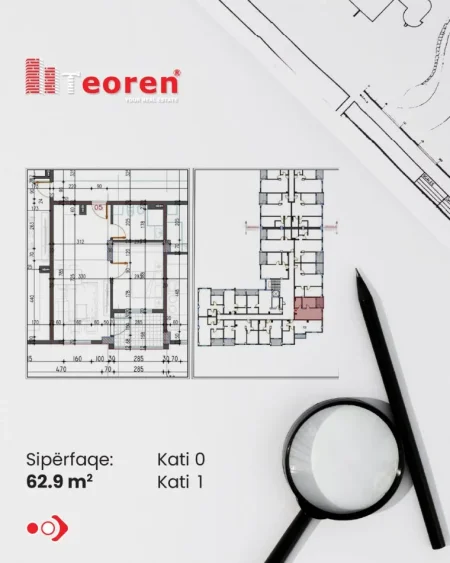 Shqiperi, shitet apartament 1+1 Kati 1, 63 m² 62.900 € (PASKUQAN)