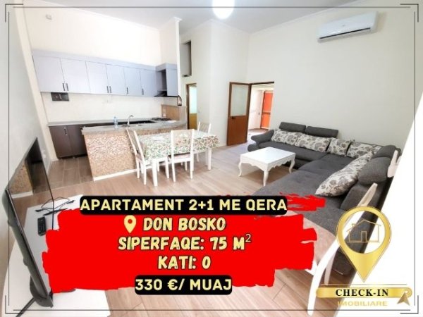 Tirane, jepet me qera apartament 2+1+A Kati 0, 75 m² 330 Euro (Don Bosko)