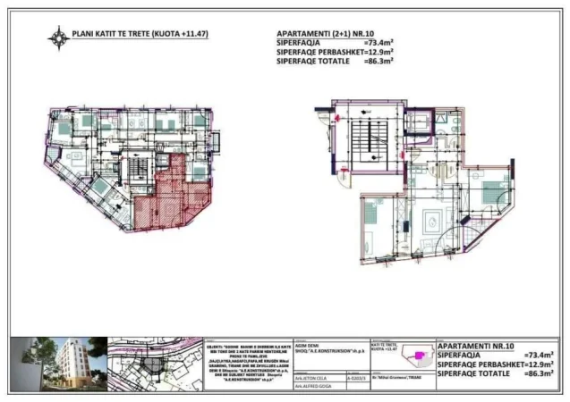 Tirane, shitet apartament 2+1+Aneks+Ballkon Kati 3, 863 m²
