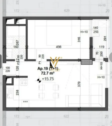 Tirane, shitet apartament 1+1+Ballkon Kati 4, 72 m² 118.000 € (FUSHA E AVIACIONIT, MEIS RESIDENCE)