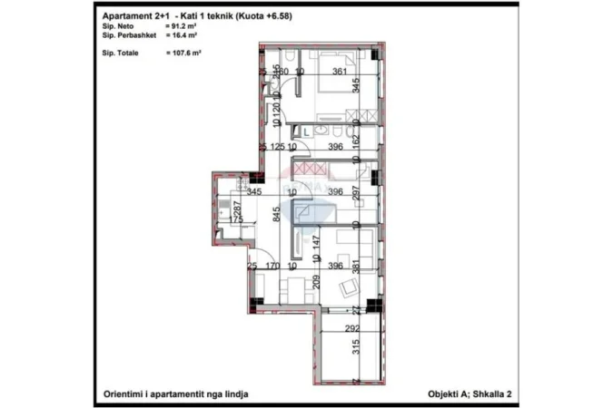 Tirane, shitet apartament 2+1 , 107 m² 209.000 € (Bulevardi i Ri - Bulevardi i ri - Bulevardi i Ri, Bulevardi i Ri, Tiranë)