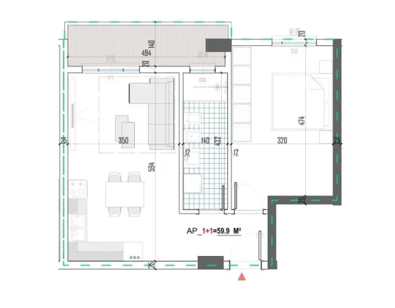 Tirane, shitet apartament 1+1 Kati 3, 70 m² 70.800 € (Babrru)