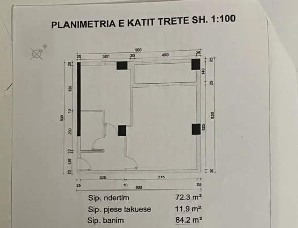 Tirane, shitet 1+1+Aneks+Ballkon Kati 4, 84 m² 102.000 € (Pallati me shigjeta)